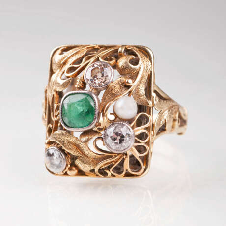 ''Vintage Smaragd-Diamant-Ring'' - photo 1