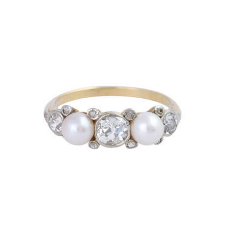 Ring mit Perlen und Diamanten - Foto 1