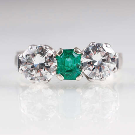''Herausragender Vintage Diamant-Smaragd-Ring'' - фото 1