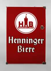 Emailleschild Henninger