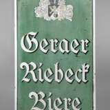 Emailleschild Geraer Riebeck Biere - Foto 1