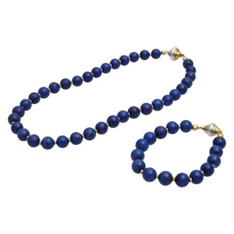 Set Kette und Armband aus Lapislazuli, - Foto 1