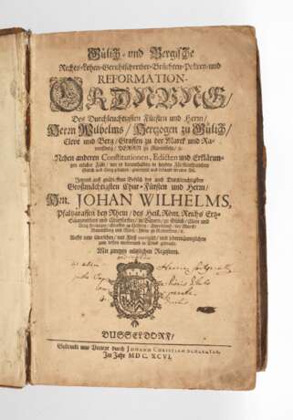 Policey Ordnung Herzog von Gülich 1696 - Foto 1