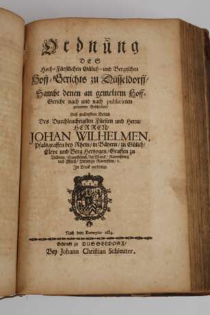 Policey Ordnung Herzog von Gülich 1696 - Foto 5