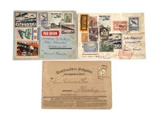 Zwei Belege Luftpost Russland–Deutschland