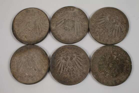 Konvolut 5 Reichsmark Silbermünzen - photo 3