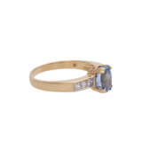 Ring mit Saphir, ca. 1,9 ct, oval fac., schönes Blau, - фото 2