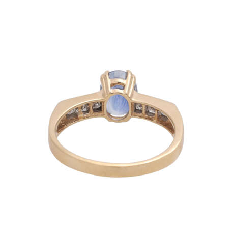 Ring mit Saphir, ca. 1,9 ct, oval fac., schönes Blau, - Foto 4