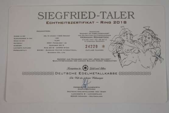Siegfried-Taler zu 1 Kilogramm Silber - photo 4