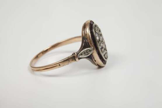 Historischer Ring mit Diamanten und Granaten - photo 3
