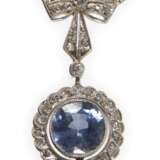 Art déco-Collier mit Saphir und Diamanten - photo 1
