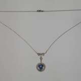 Art déco-Collier mit Saphir und Diamanten - photo 3