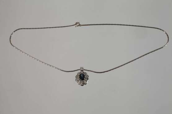 Anhänger mit Saphir und Brillanten von zusammen ca. 1,2 ct - photo 2