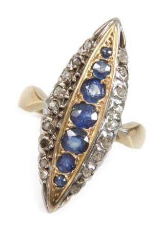 Damenring mit Saphiren und Diamanten - photo 1