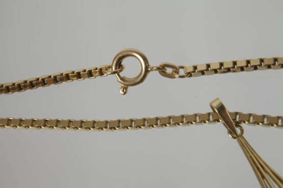Anhänger mit Perle und Brillanten an langer Venezianerkette - photo 3