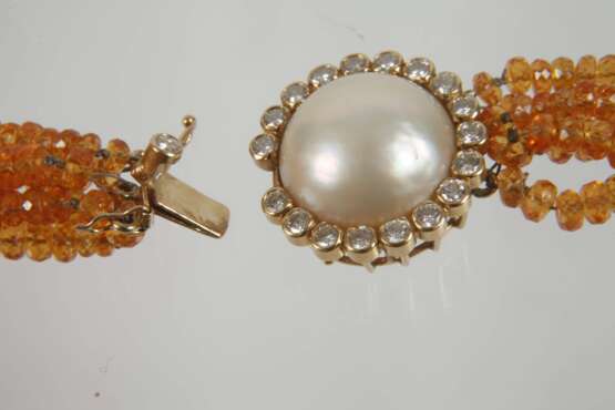Collier mit Brillanten und Mandarin-Granat - Foto 3