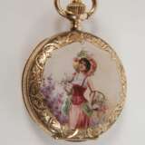 Jugendstil-Hängeuhr Emaille - photo 2