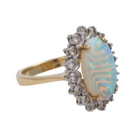 Ring mit ovalem Opal, ca. 14x9 mm, - Foto 2