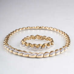 ''Hochwertiges Gold-Brillant-Schmuckset mit Collier und Armband''