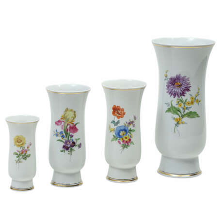 MEISSEN 4 Vasen, 1. und 2. Wahl, 20. Jahrhundert. - photo 1