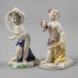 Nymphenburg zwei Putten als &quot;Flora&quot; und &quot;Luna&quot; - Auction prices