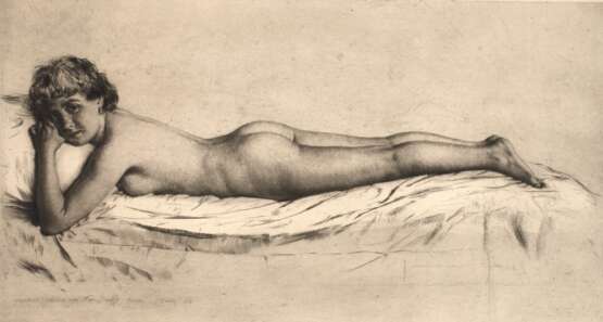 Karl Stauffer-Bern, Liegender weiblicher Akt - photo 1