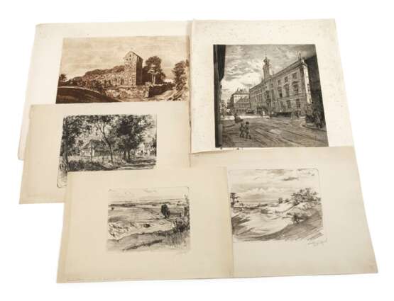 Heinrich Wolff, Graphikkonvolut Landschaften - photo 1