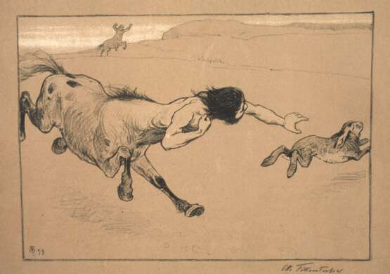 Otto Fikentscher, Kentauren bei der "Hasenjagd" - photo 1