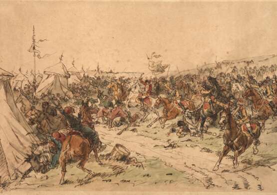 Feodor Dietz. attr., Schlacht gegen die Osmanen - photo 1
