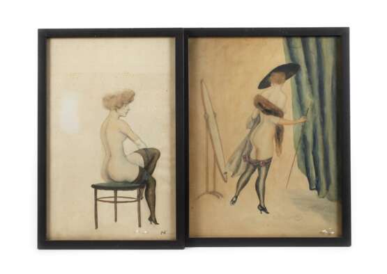 Bill Nagel, Zwei Aquarelle mit Akten - photo 1