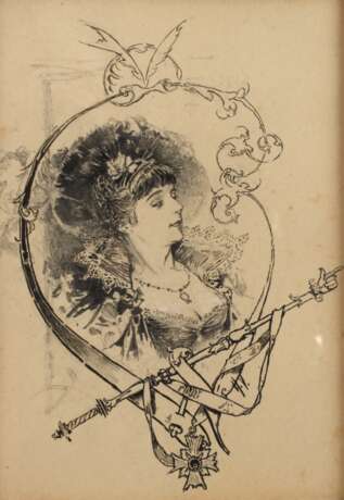 Hermann Vogel, Vignette mit Damenportrait - Foto 1