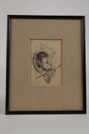 Hermann Vogel, Vignette mit Damenportrait - Foto 2