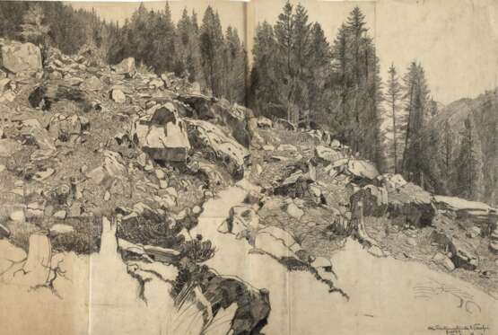 Adolf Fischer-Gurig, Felssturzgelände bei Trafoi - photo 1