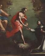 Gemälde. Heiligenbild der Verehrung des heiligsten Herzen Jesu