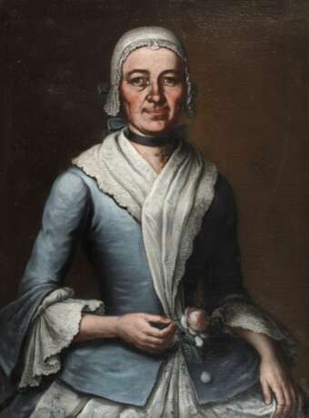 Barockportrait Frau mit Rose - photo 1