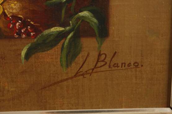 L. Blanco, Blumenstillleben mit Nymphensittich - photo 3