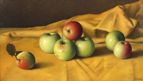 František Xaver Diblík, Stillleben mit Äpfeln auf gelbem Tuch - photo 1 František Xaver Diblík, Stillleben mit Äpfeln auf gelbem Tuch - photo 1
