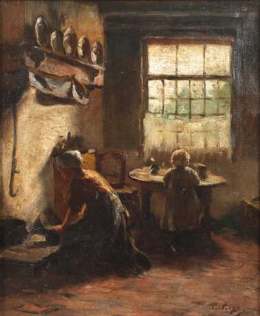 Louis van der Tonge, Interieur mit Mutter und Kind - фото 1 Louis van der Tonge, Interieur mit Mutter und Kind - фото 1