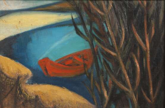 Henschel, Expressionistische Landschaft mit Boot - photo 1