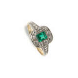 Art deco diamond emerald ring - photo 1