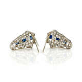 A pair of Art Deco sapphire diamond clips - фото 2