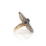 Art deco sapphire diamond ring - фото 3