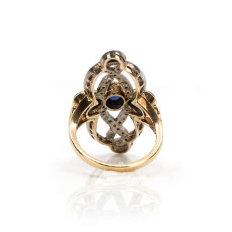Art deco sapphire diamond ring - фото 4