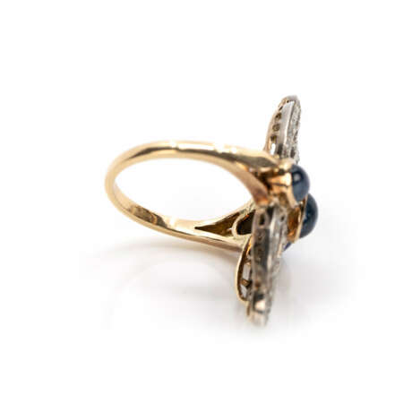 Art deco sapphire diamond ring - фото 5