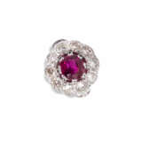 Entourage ring set with diamonds and rubies - photo 1