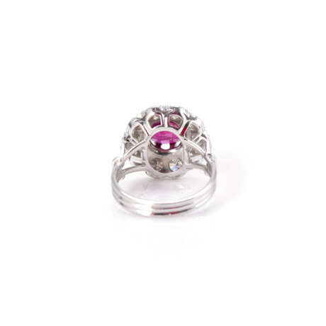 Entourage ring set with diamonds and rubies - photo 4