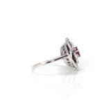 Ladies' ring in flower shape with diamond and ruby setting - photo 3