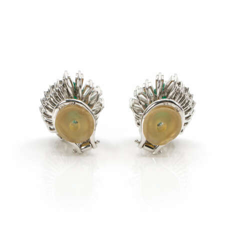 Diamond emerald ear clips - photo 2