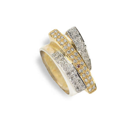 Bicolor diamond ring - photo 1