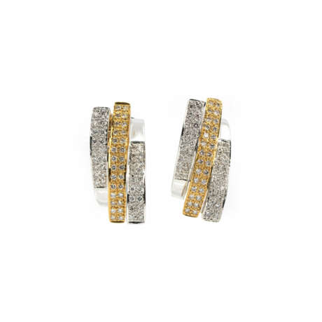 Bicolor diamond ear clips - photo 1
